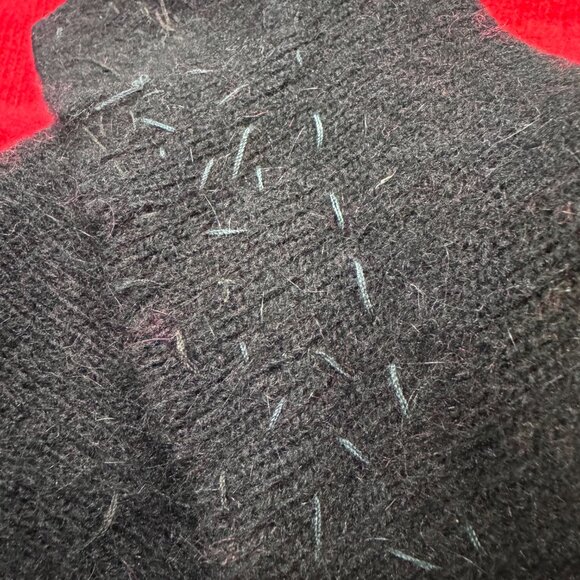 Rosanna Red Black Beaded Collar Lambswool Angora Glamorous Downtown Cardigan L - Picture 12 of 12